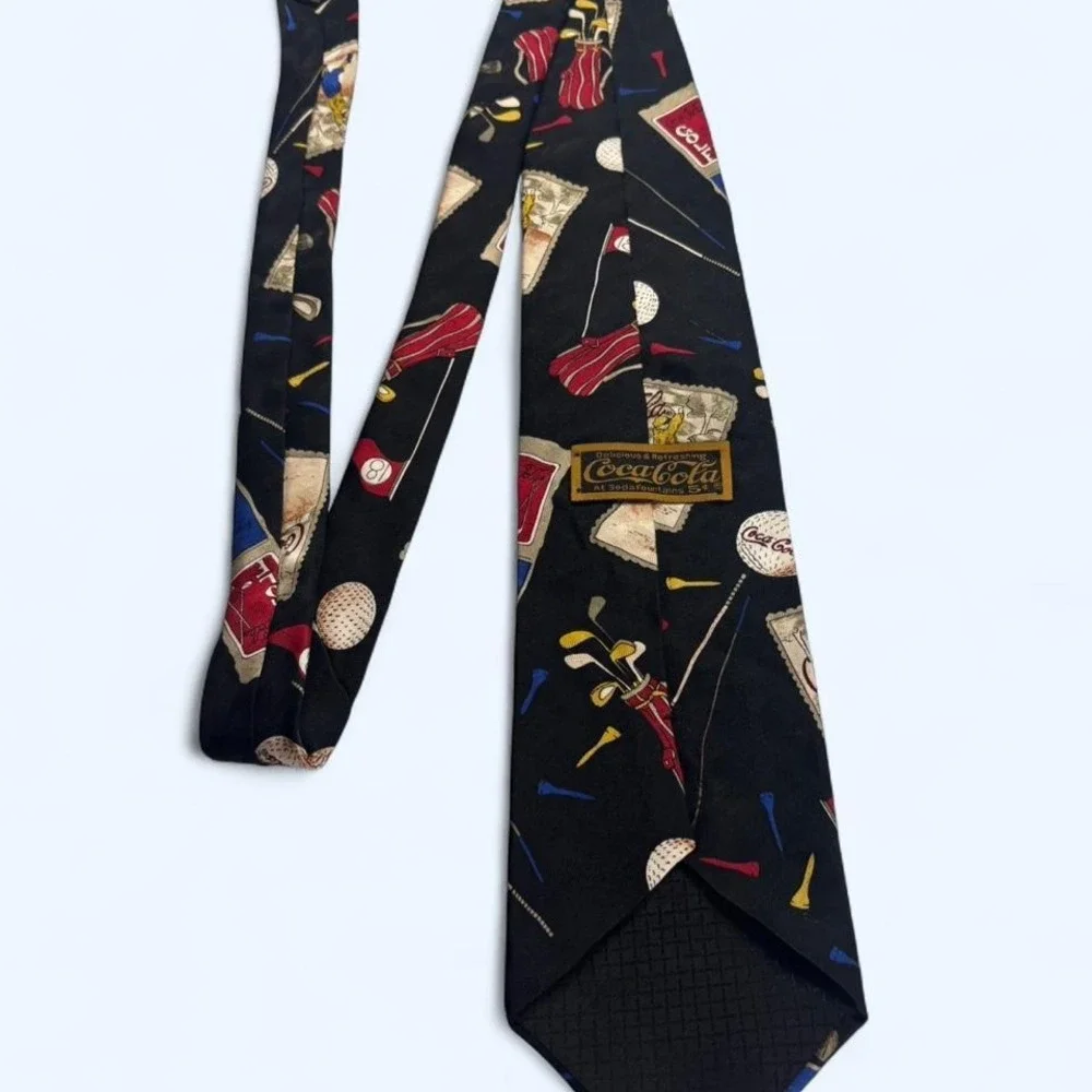 Vtg‎ Silk Coca Cola Golf Tie made in USA